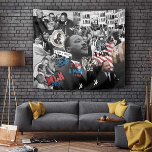 Martin Luther King Day Afro Tapestry Civil Rights Leader - Classic American Street Graffiti - African Pride
