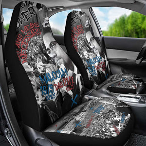 Afro Malcolm X Car Seat Cover Quotes Dates and Black History Activist Theme - African Pride