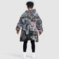 Afro Malcolm X Kid Wearable Blanket Hoodie Quotes Dates and Black History Activist Theme - African Pride