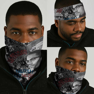 Afro Malcolm X Neck Gaiter Quotes Dates and Black History Activist Theme TS04