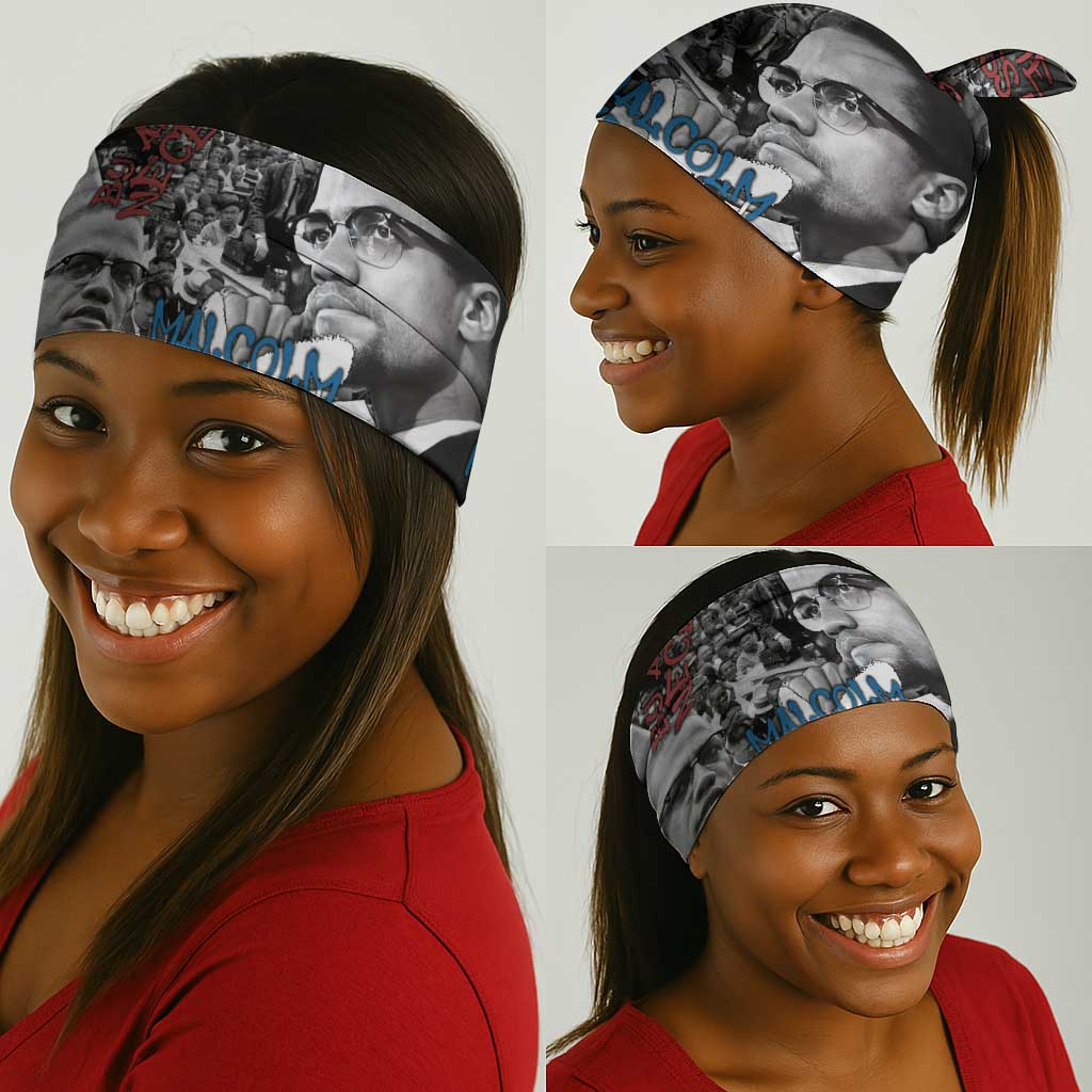 Afro Malcolm X Neck Gaiter Quotes Dates and Black History Activist Theme TS04