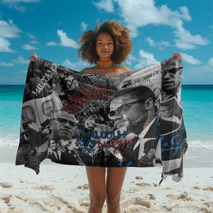 Afro Malcolm X Sarong Quotes Dates and Black History Activist Theme - African Pride