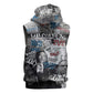 Afro Malcolm X Sleeveless Zip Hoodie Quotes Dates and Black History Activist Theme - African Pride