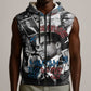 Afro Malcolm X Sleeveless Zip Hoodie Quotes Dates and Black History Activist Theme - African Pride