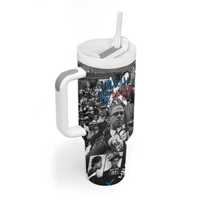 Afro Malcolm X Tumbler With Handle Quotes Dates and Black History Activist Theme - African Pride