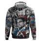 Afro Malcolm X Zip Hoodie Quotes Dates and Black History Activist Theme - African Pride
