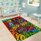 Hip Hop Graffiti African Area Rug Black Melanin Text and Urban Street Art - African Pride