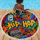 Hip Hop Graffiti African Beach Blanket Black Melanin Text and Urban Street Art - African Pride