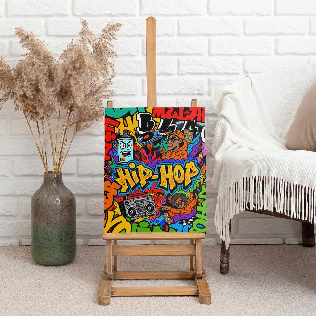 Hip Hop Graffiti African Canvas Wall Art Black Melanin Text and Urban Street Art - African Pride
