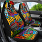 Hip Hop Graffiti African Car Seat Cover Black Melanin Text and Urban Street Art - African Pride