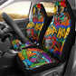 Hip Hop Graffiti African Car Seat Cover Black Melanin Text and Urban Street Art - African Pride