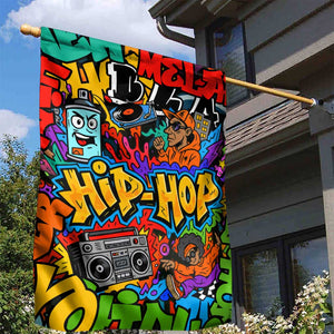 Hip Hop Graffiti African Garden Flag Black Melanin Text and Urban Street Art - African Pride