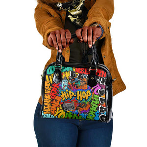 Hip Hop Graffiti African Shoulder Handbag Black Melanin Text and Urban Street Art - African Pride