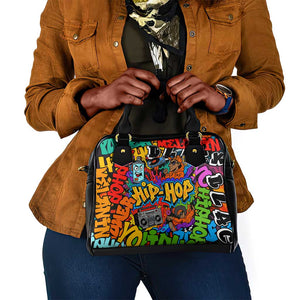 Hip Hop Graffiti African Shoulder Handbag Black Melanin Text and Urban Street Art - African Pride