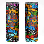 Hip Hop Graffiti African Skinny Tumbler Black Melanin Text and Urban Street Art - African Pride