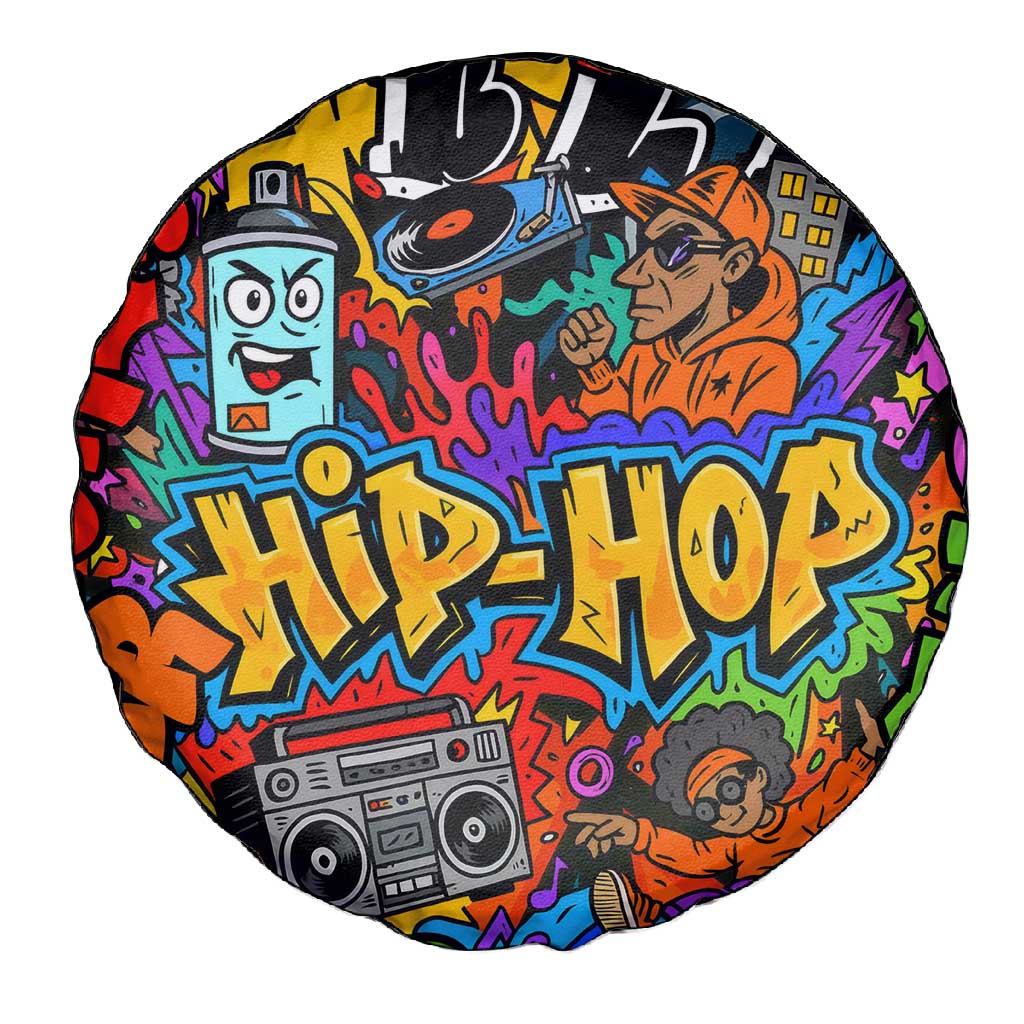 Hip Hop Graffiti African Spare Tire Cover Black Melanin Text and Urban Street Art - African Pride