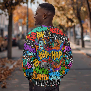 Hip Hop Graffiti African Sweatshirt Black Melanin Text and Urban Street Art - African Pride