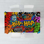 Hip Hop Graffiti African Tablecloth Black Melanin Text and Urban Street Art - African Pride