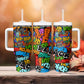 Hip Hop Graffiti African Tumbler With Handle Black Melanin Text and Urban Street Art - African Pride