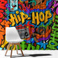 Hip Hop Graffiti African Window Curtain Black Melanin Text and Urban Street Art - African Pride