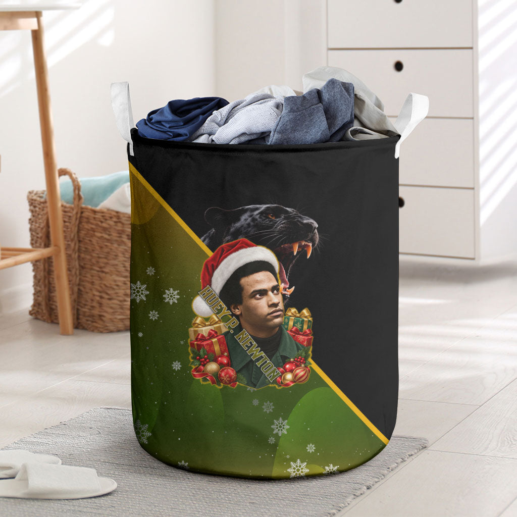 Huey P. Newton Black Panther Christmas Laundry Basket Black History Civil Rights Festive Holiday Art
