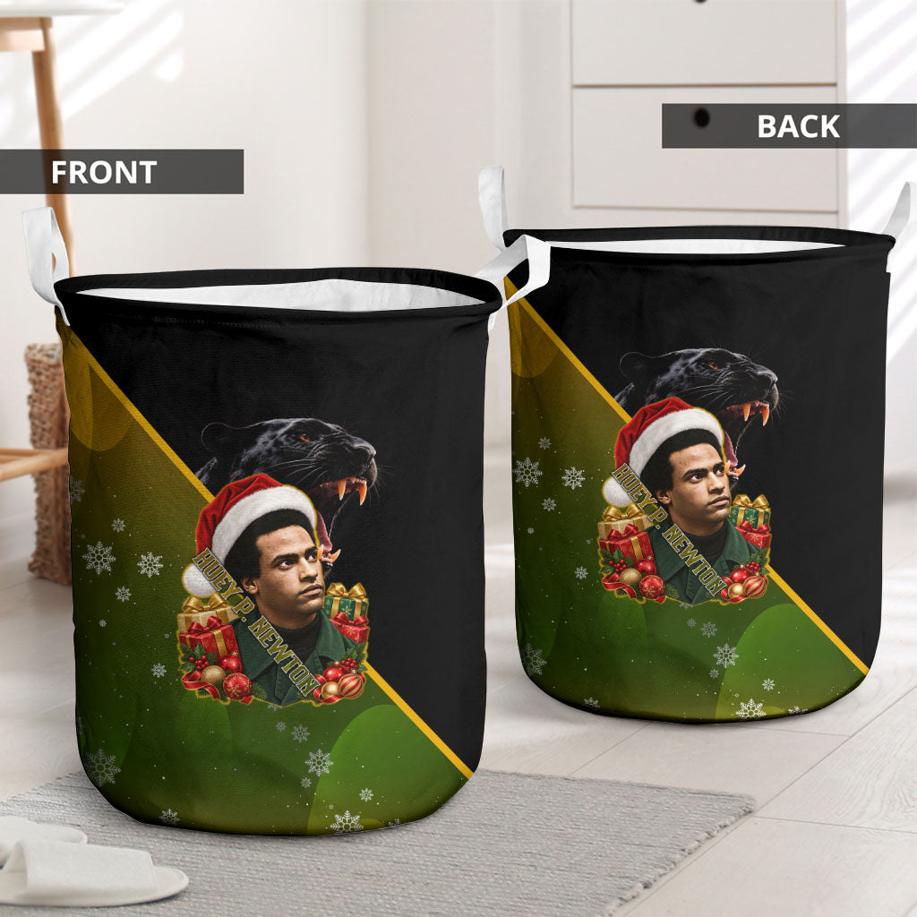 Huey P. Newton Black Panther Christmas Laundry Basket Black History Civil Rights Festive Holiday Art