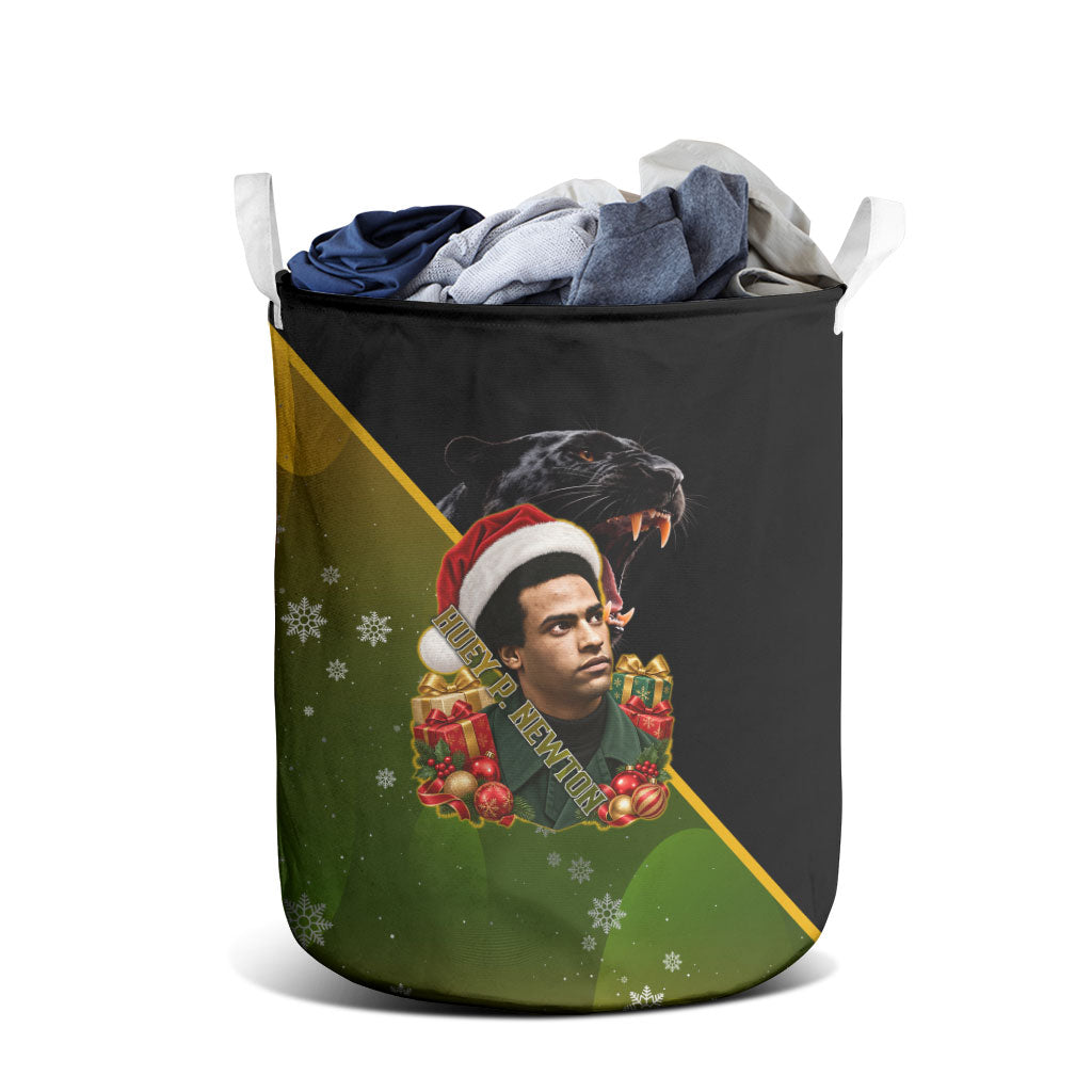 Huey P. Newton Black Panther Christmas Laundry Basket Black History Civil Rights Festive Holiday Art