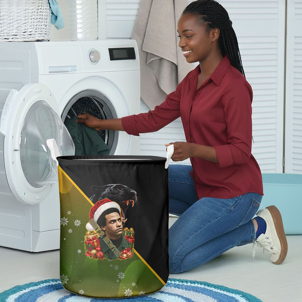 Huey P. Newton Black Panther Christmas Laundry Basket Black History Civil Rights Festive Holiday Art
