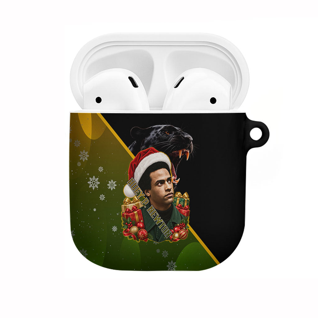 Huey P. Newton Black Panther Christmas AirPods Case Black History Civil Rights Festive Holiday Art