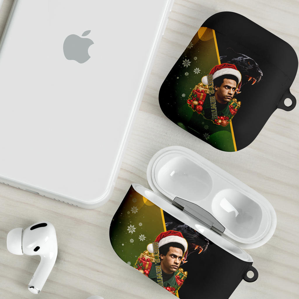 Huey P. Newton Black Panther Christmas AirPods Case Black History Civil Rights Festive Holiday Art