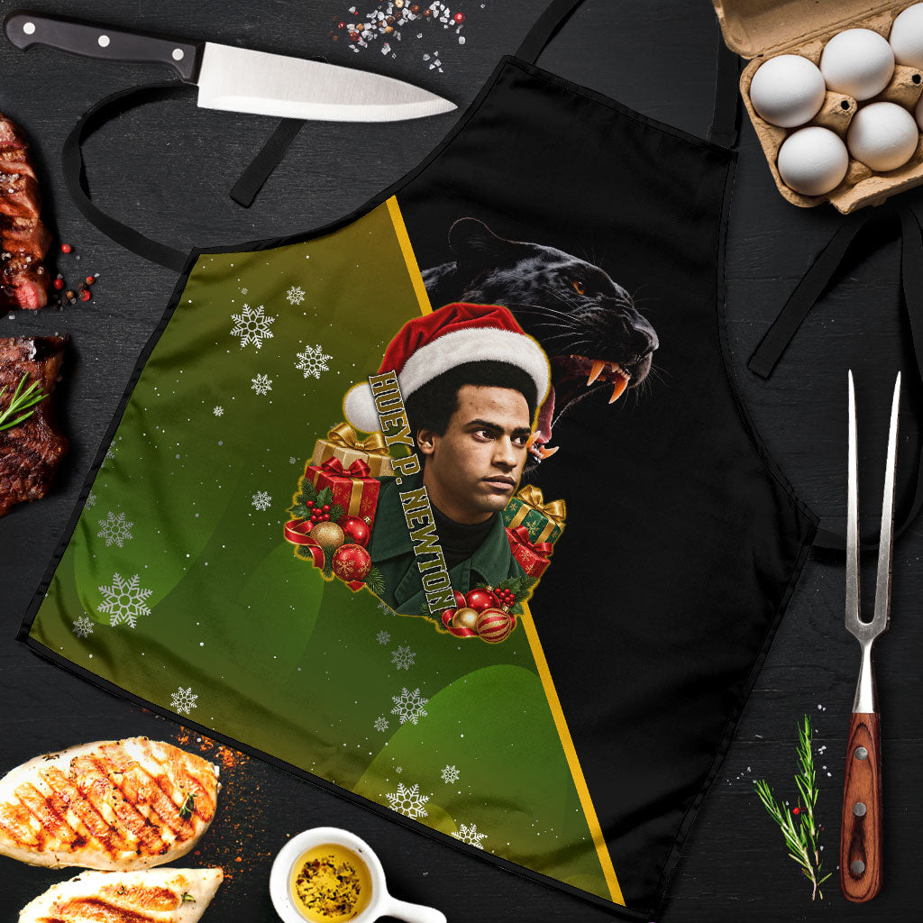 Huey P. Newton Black Panther Christmas Apron Black History Civil Rights Festive Holiday Art