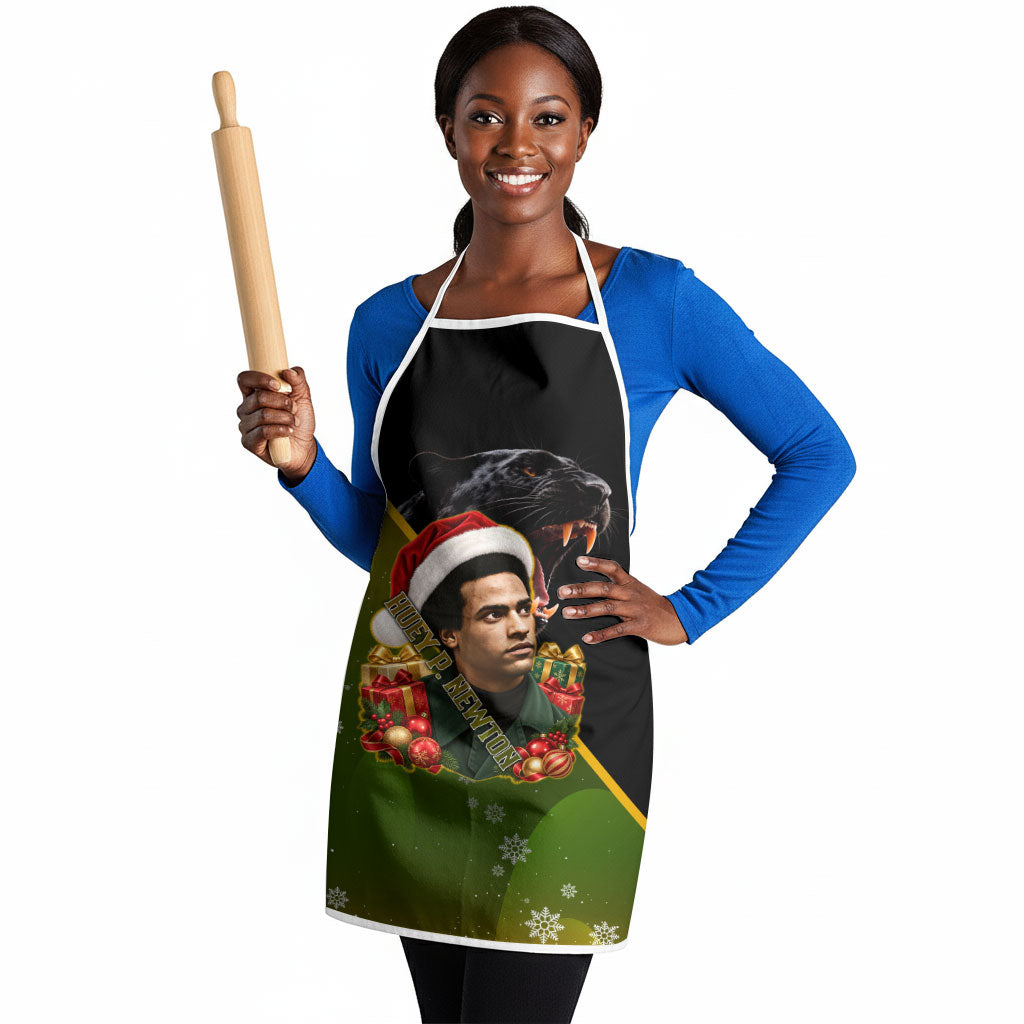 Huey P. Newton Black Panther Christmas Apron Black History Civil Rights Festive Holiday Art