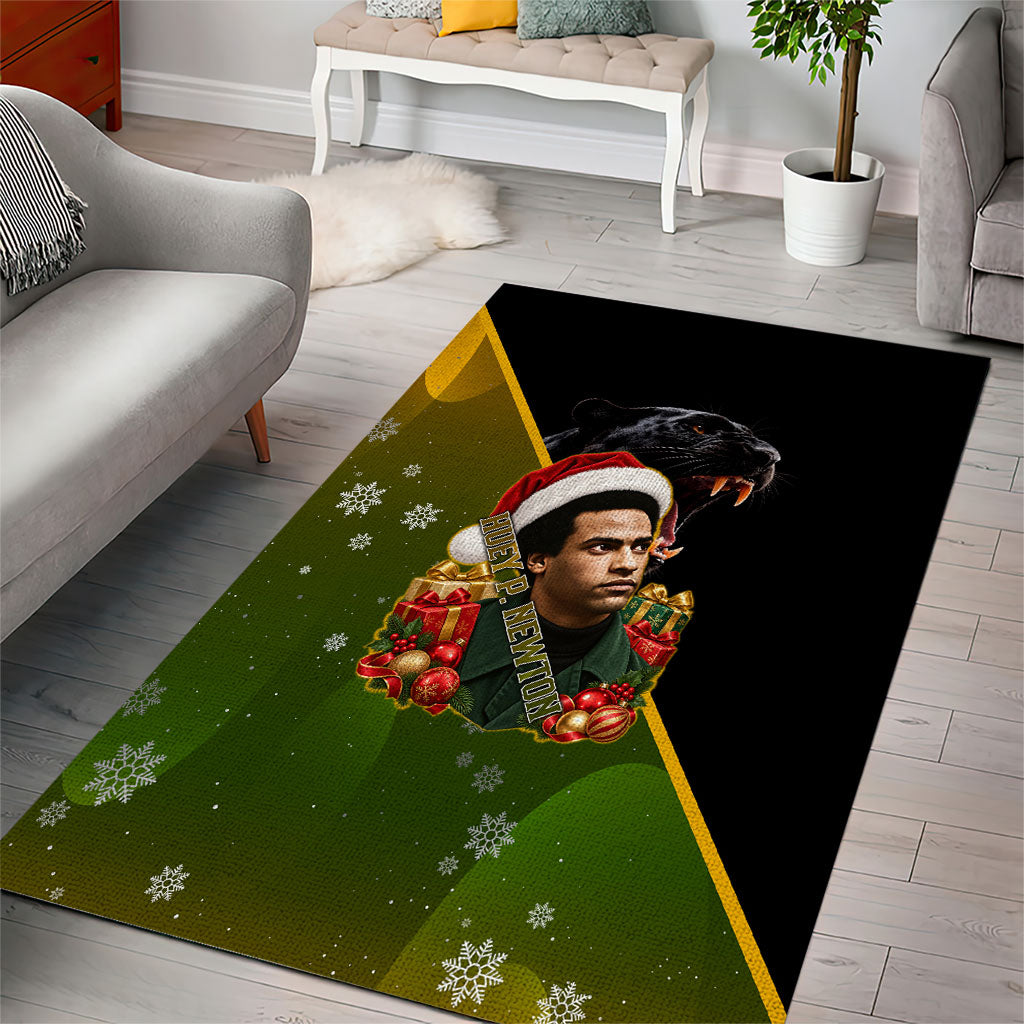 Huey P. Newton Black Panther Christmas Area Rug Black History Civil Rights Festive Holiday Art
