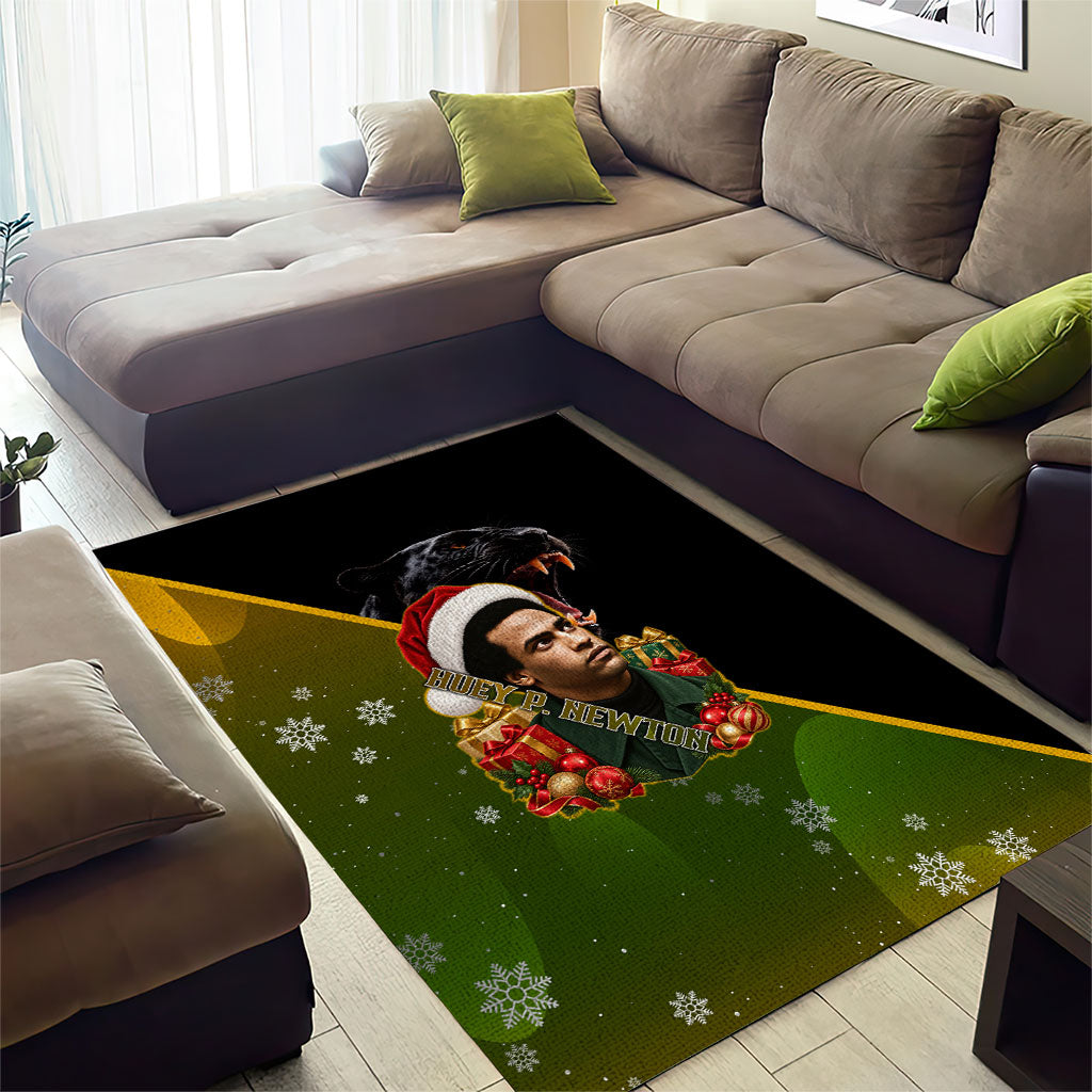 Huey P. Newton Black Panther Christmas Area Rug Black History Civil Rights Festive Holiday Art