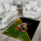 Huey P. Newton Black Panther Christmas Area Rug Black History Civil Rights Festive Holiday Art