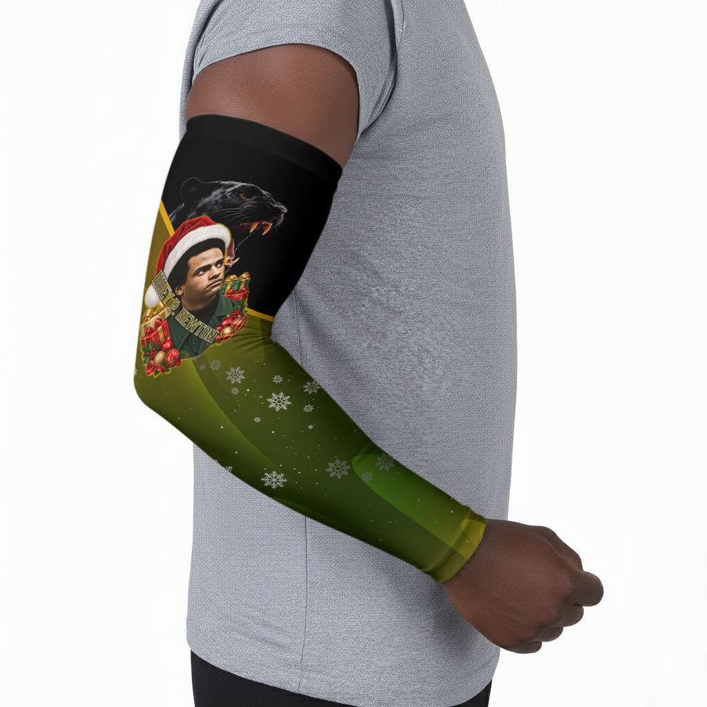 Huey P. Newton Black Panther Christmas Arm Sleeves Black History Civil Rights Festive Holiday Art