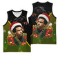 Huey P. Newton Black Panther Christmas Basketball Jersey Black History Civil Rights Festive Holiday Art