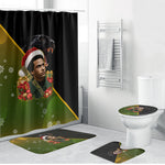 Huey P. Newton Black Panther Christmas Bathroom Set Black History Civil Rights Festive Holiday Art