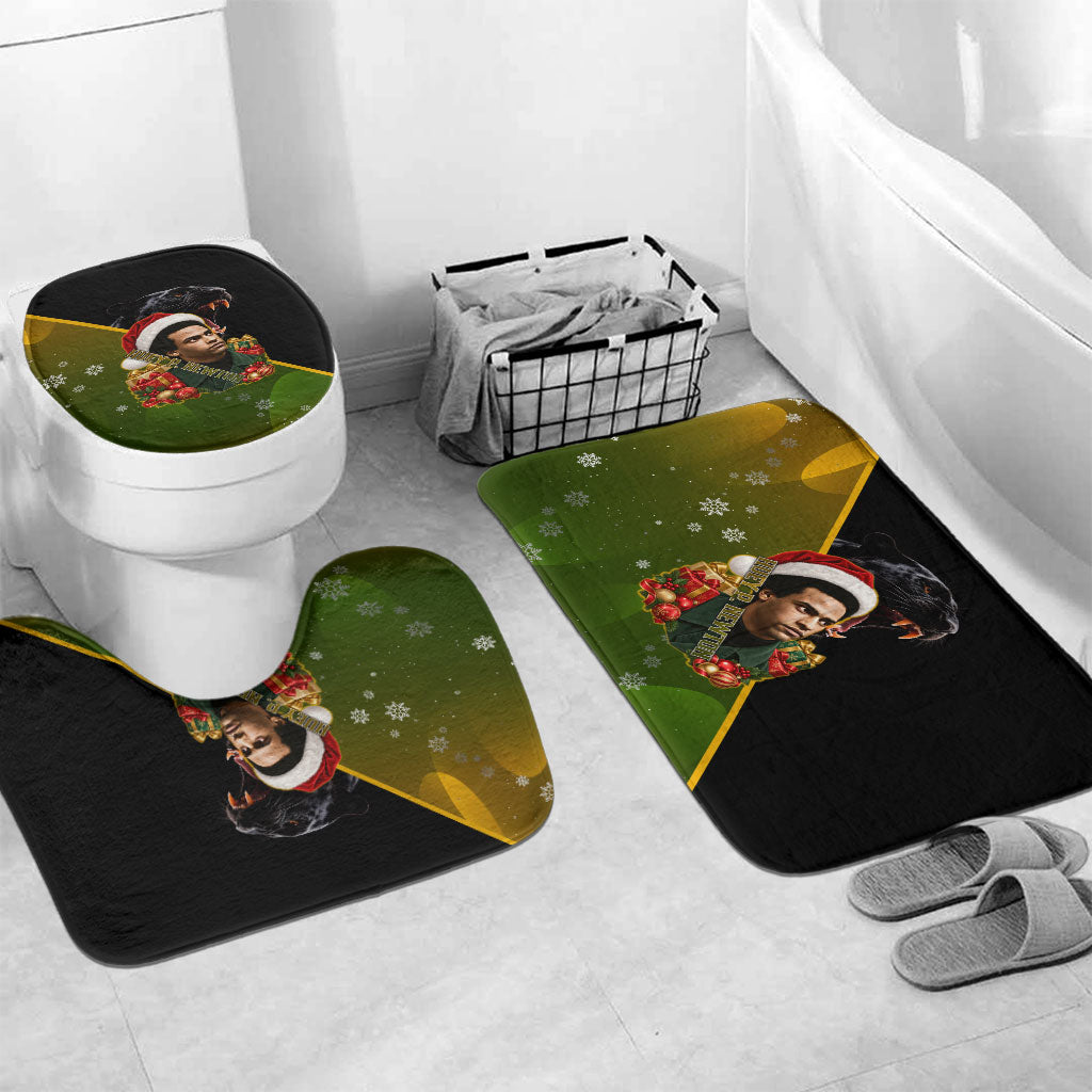Huey P. Newton Black Panther Christmas Bathroom Set Black History Civil Rights Festive Holiday Art