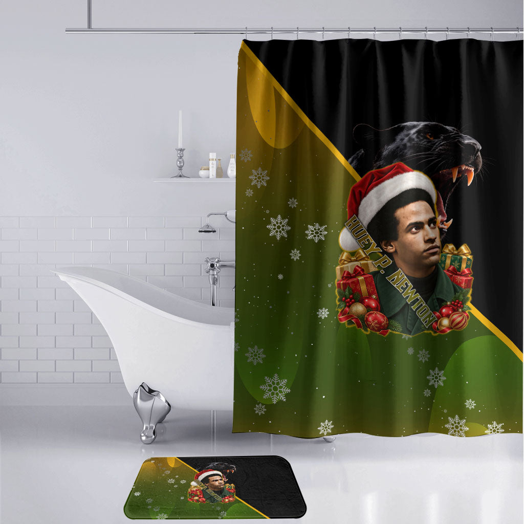 Huey P. Newton Black Panther Christmas Bathroom Set Black History Civil Rights Festive Holiday Art