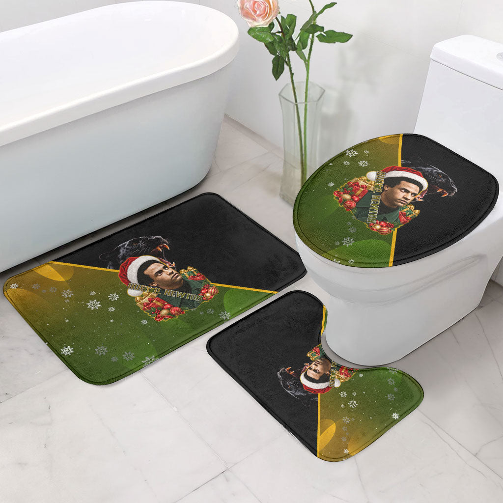 Huey P. Newton Black Panther Christmas Bathroom Set Black History Civil Rights Festive Holiday Art