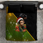 Huey P. Newton Black Panther Christmas Bedding Set Black History Civil Rights Festive Holiday Art