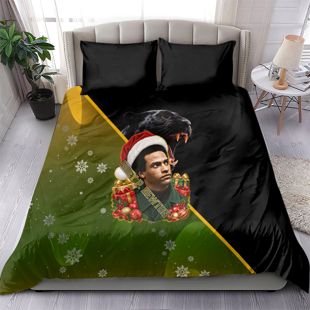 Huey P. Newton Black Panther Christmas Bedding Set Black History Civil Rights Festive Holiday Art