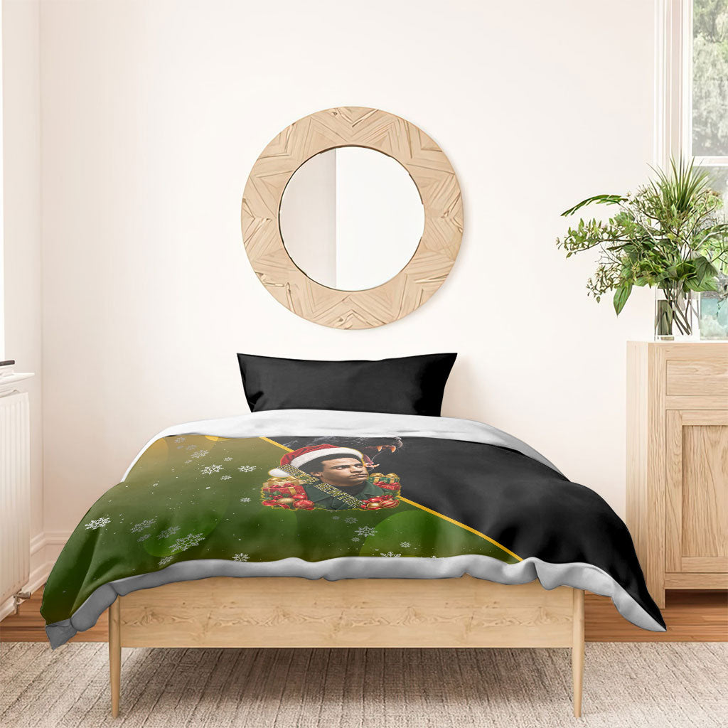 Huey P. Newton Black Panther Christmas Bedding Set Black History Civil Rights Festive Holiday Art