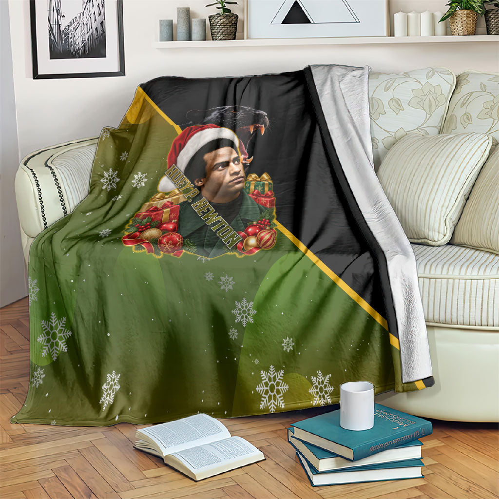 Huey P. Newton Black Panther Christmas Blanket Black History Civil Rights Festive Holiday Art