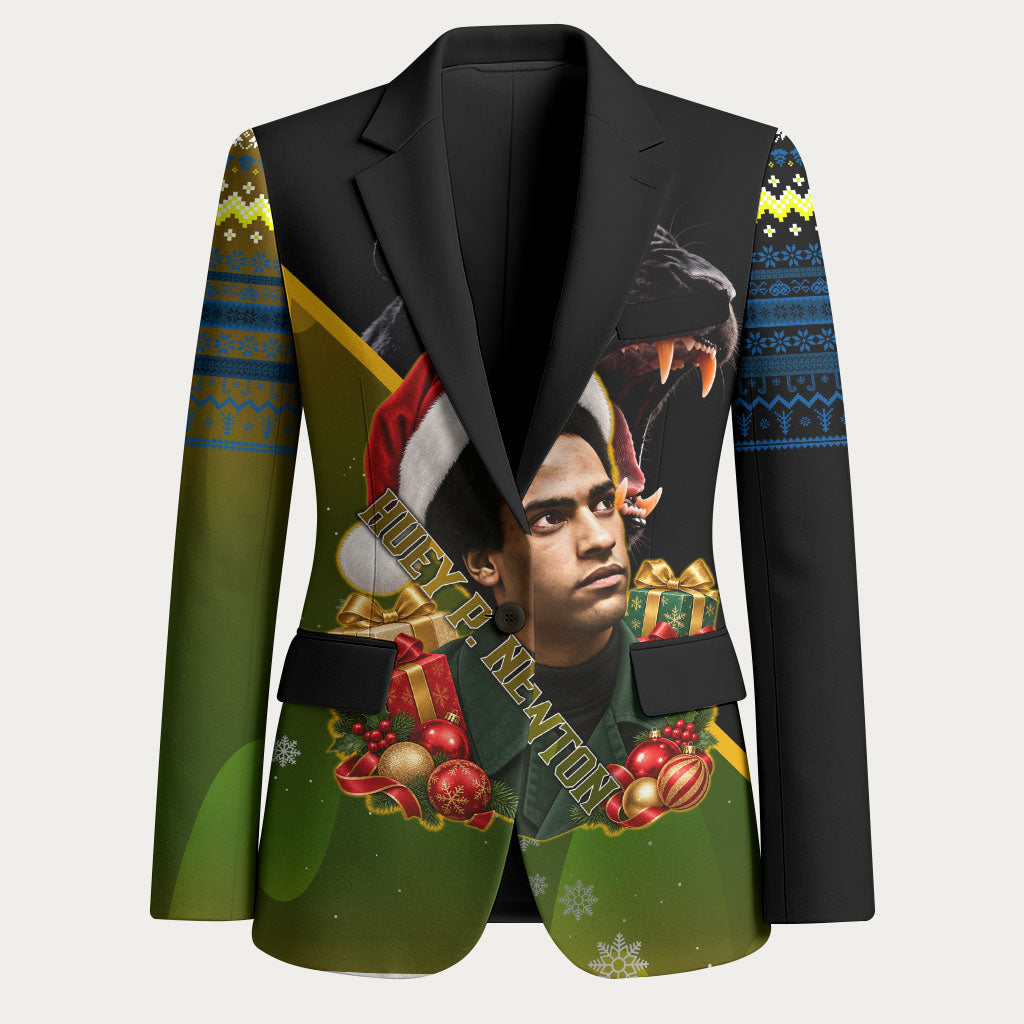 Huey P. Newton Black Panther Christmas Blazer Black History Civil Rights Festive Holiday Art