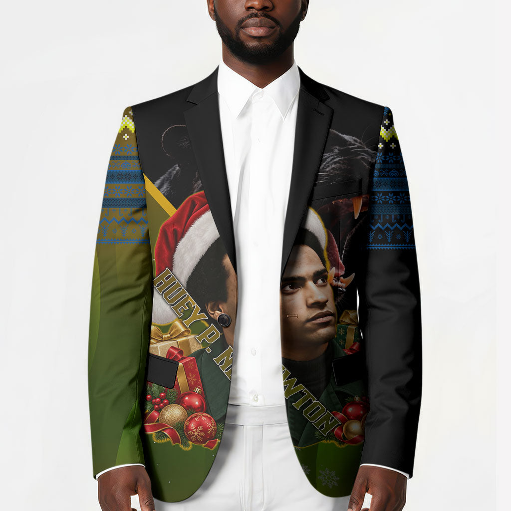 Huey P. Newton Black Panther Christmas Blazer Black History Civil Rights Festive Holiday Art