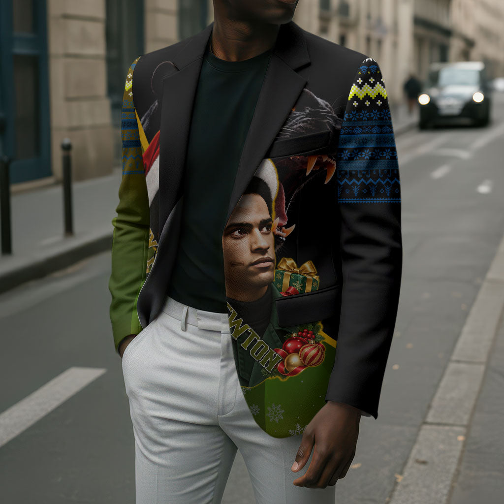 Huey P. Newton Black Panther Christmas Blazer Black History Civil Rights Festive Holiday Art