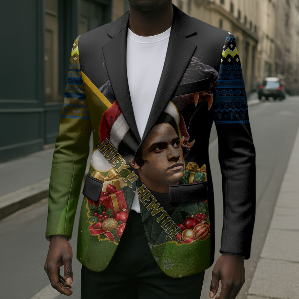 Huey P. Newton Black Panther Christmas Blazer Black History Civil Rights Festive Holiday Art
