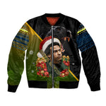 Huey P. Newton Black Panther Christmas Bomber Jacket Black History Civil Rights Festive Holiday Art
